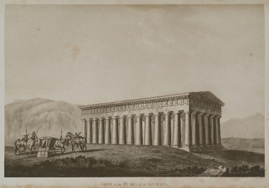Άποψη του δωρικού ναού στην Έγεστα της Σικελίας. Στα αριστερά διακρίνεται μία 'λεντίκα