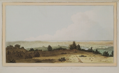 Θεμέλια, πιθανότατα αρχαία, σε κορυφή ενός λόφου του Μπουνάρ Mπασί, χωριό το οποίο ταυτίζονταν λαθεμένα με την Τροία. Στο βάθος ο Ελλήσποντος.