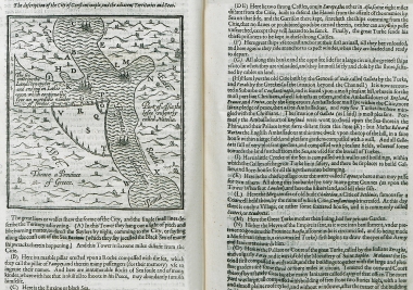 Χάρτης της Κωνσταντινούπολης και των γύρω περιοχών και θαλασσών της.