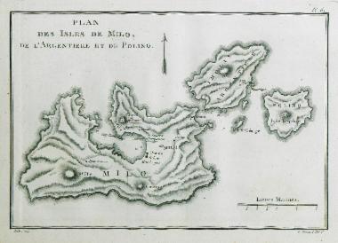 Χάρτης της Μήλου, της Κιμώλου και της Πολυαίγου.