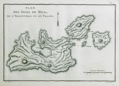 Χάρτης της Μήλου, της Κιμώλου και της Πολυαίγου.