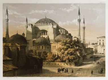 Άποψη των μαυσωλείων των Σουλτάνων Μουράντ Γ΄, Σελίμ Α΄, Μεχμέντ Γ΄και Μουσταφά Α΄στην Αγία Σοφία στην Κωνσταντινούπολη.