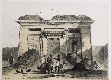 Άποψη αιγυπτιακού ναού στο ακρωτήρι Καλαμπσά, την αρχαία Τάλμιδα, κοντά στο Ασουάν στην Αίγυπτο.