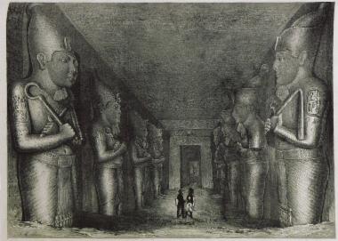 Άποψη της εσωτερικού του Ναού του Ραμσή Β΄, γνωστός και ως μεγάλος ναός, στο Αμπού Σιμπέλ στην Αίγυπτο. Ο ναός αυτός ήταν αφιερωμένος στους θεούς Αμνούν, Ρε Χοράχτη και Πταχ.