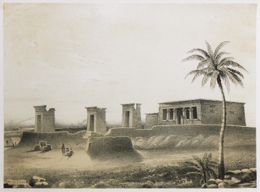 Άποψη του Ναού του Ντεμπόντ, αφιερωμένου στην Ίσιδα των Φιλών, στο Ασουάν. Ο ναός αυτός βρίσκεται σήμερα στη Μαδρίτη.