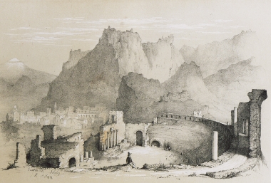Άποψη του Αρχαίου Θεάτρου στο Ταυρομένιο, σήμερα Ταορμίνα, στη Σικελία.