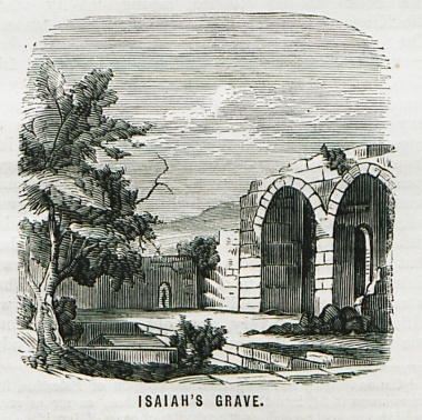 Άποψη μνημείων στην Κοιλάδα των Κέδρων στην Ιερουσαλήμ, όπου βρισκόταν ο υποτιθέμενος τάφος του προφήτη Ησαΐα ή ο τόπος του μαρτυρίου του.
