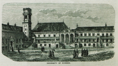 Η πρόσοψη του Πανεπιστημίου της Κοΐμπρας στην Πορτογαλία.