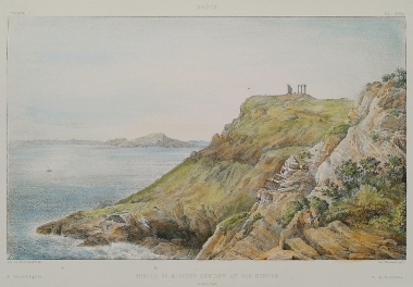 Άποψη του Ναού του Ποσειδώνα στο Σούνιο.