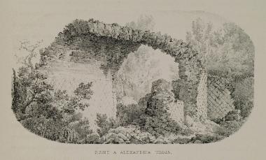 Ερείπια, πιθανότατα οι Θέρμες του Ηρώδη του Αττικού, στην Αλεξάνδρεια Τρωάδα (σήμερα Εσκί Σταμπούλ).