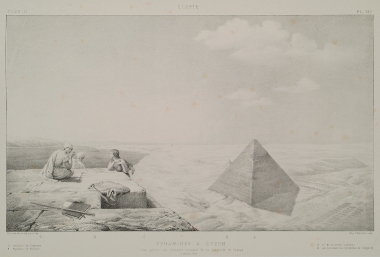 Πανοραμική άποψη της Πυραμίδας του Χέοπα στη Γκίζα.
