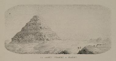 Άποψη κλιμακωτής πυραμίδας (μασταμπάς), πιθανότατα του Φαραώ Ζοσέρ, στη νεκρόπολη της Σακκάρα στην Αίγυπτο.