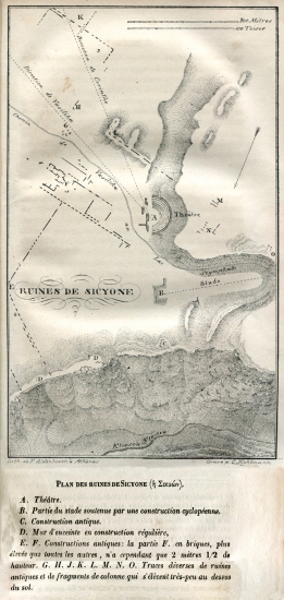 Χάρτης της Σικυώνας, αρχαίας πόλης στη δυτική Κορινθία.