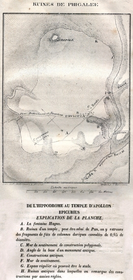 Τοπογραφικός χάρτης της αρχαίας Φιγαλείας στην Αρκαδία.