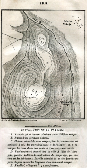 Τοπογραφικός χάρτης της Αλίφειρας, αρχαία πόλη της Ηλείας.