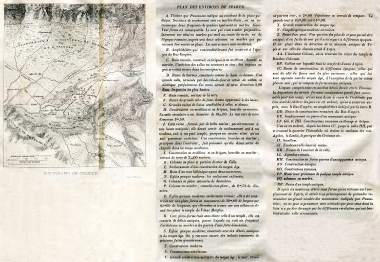 Τοπογραφικός χάρτης των περιοχών γύρω από τη Σπάρτη.