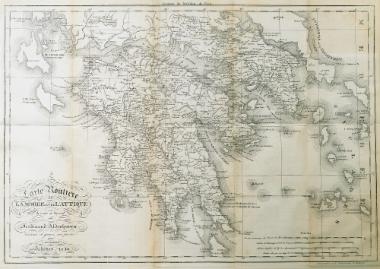 Χάρτης της Αττικής και της Πελοπονήσσου.