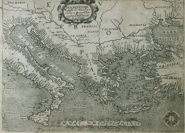 Χάρτης της Ιταλίας και της ανατολικής Μεσογείου.