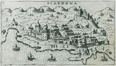 Άποψη του Σκαρντίν, Σκαρντόνα κατά τη βενετική διοίκηση, στην Κροατία.