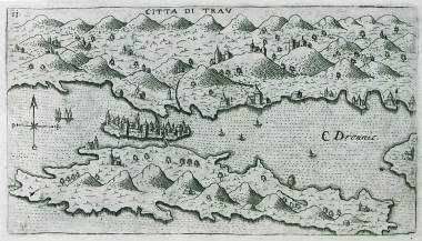 Άποψη του Τρογκίρ (το αρχαίο Τραγούριον), στην Κροατία.