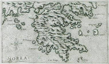 Χάρτης της Πελοποννήσου.