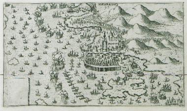 Η πολιορκία του Ναυαρίνο και της Μεθώνης από τον στόλο της Ιερής Ένωσης (Lega Santa) την περίοδο της Ναυμαχίας της Ναυπάκτου, στα 1571