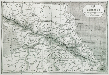 Χάρτης της περιοχής του Καυκάσου.