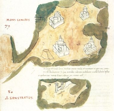 Χάρτης του Αγίου Όρους. Χάρτης του Αγίου Ευστρατίου (Γεννάδειος Βιβλιοθήκη).