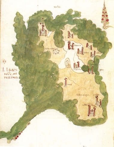 Χάρτης της Λέσβου (Γεννάδειος Βιβλιοθήκη).
