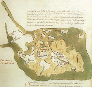 Χάρτης της Λευκάδας (Γεννάδειος Βιβλιοθήκη).