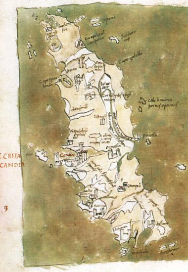 Χάρτης της Κρήτης (Γεννάδειος Βιβλιοθήκη).