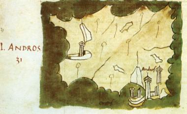 Χάρτης της Άνδρου (Γεννάδειος Βιβλιοθήκη).