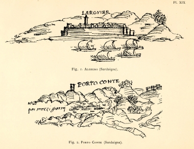 Εικ. 1. Άποψη του Αλγκέρο στη Σαρδηνία. Εικ. 2. Άποψη του Πόρτο Κόντε στη Σαρδηνία.