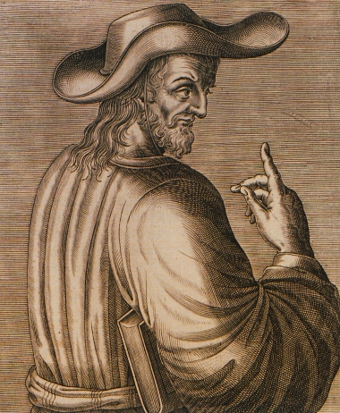 Προσωπογραφία του Θεοδώρου Γαζή. Από το βιβλίο του André Thevet, Vrais Portraits et Vies des Hommes Illustres, Παρίσι 1584.
