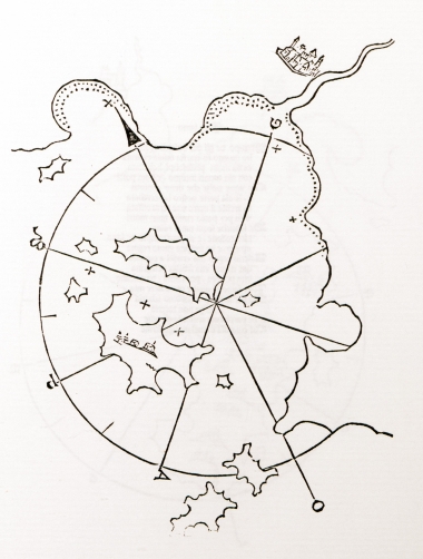Χάρτης με το Αγαθονήσι και το Φαρμακονήσι.