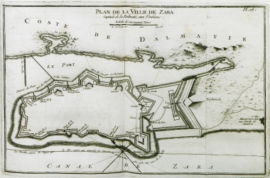 Χάρτης του Ζαντάρ (η αρχαία Ίδασα, και Ζάρα υπό τη βενετική διοίκηση) στην Κροατία.