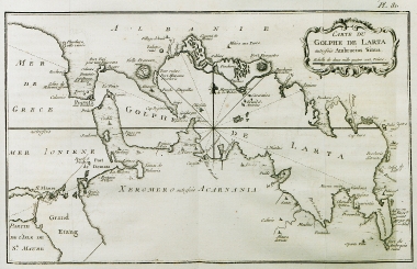 Χάρτης του Αμβρακικού κόλπου.