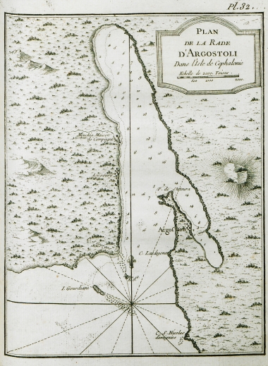 Χάρτης του λιμανιού του Αργοστολίου.