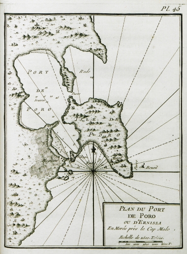 Χάρτης του λιμανιού του Πόρου.