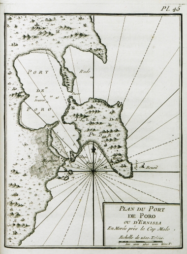Χάρτης του λιμανιού του Πόρου.
