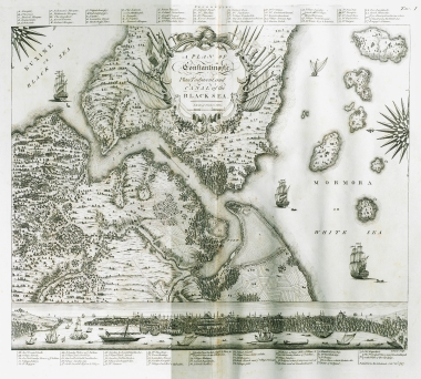 Χάρτης της Κωνσταντινούπολης και των περιχώρων της.