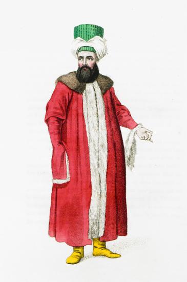 Οθωμανός με γούνινο πανοφόρι.