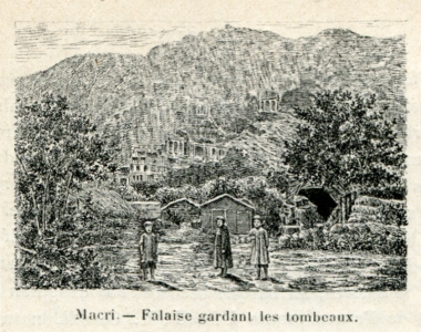 Αποψη των λαξευτών τάφων στη Μάκρη της Μικράς Ασίας (αρχαία Τελμησσός, σήμερα Φετχιγιέ).