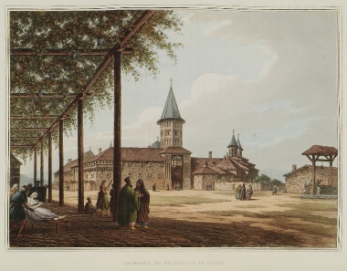 Η είσοδος του μοναστηρίου του Αγίου Νικολάου στο Κουρτέα ντε Αργκές στη Ρουμανία.