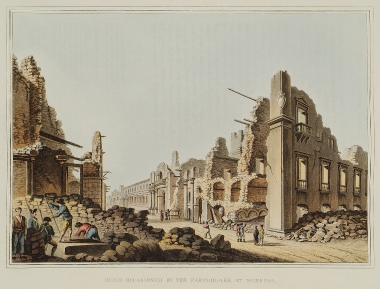 Ερείπια ύστερα από σεισμό στη Μεσσήνη, Σικελία.