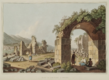 Ρωμαϊκά λουτρά στην Έφεσο. Πρόκειται πιθανότατα για τα ρωμαϊκά λουτρά του Βάριου στο Σελτζούκ (Άγιος Θεολόγος), πόλη κοντά στην αρχαία Έφεσο.