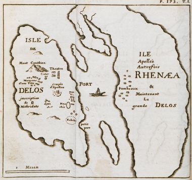 Χάρτης της Δήλου και της Ρήνειας.