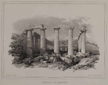 Άποψη του Ναού του Επικουρίου Απόλλωνα στις Βάσσες της Φιγαλείας.