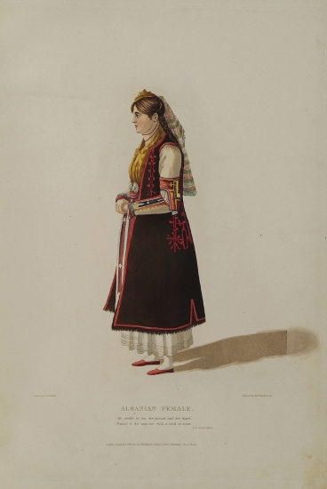 Αλβανή γυναίκα. Απόσπασμα από το ποίημα “Το προσκύνημα του Τσάιλντ Χάρολντ” του Λόρδου Βύρωνα.