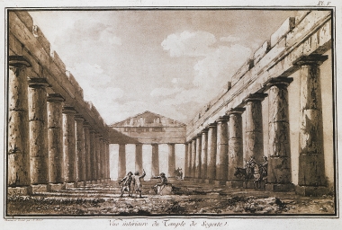 Άποψη του εσωτερικού του δωρικού Ναού της Έγεστας στη Σικελία.